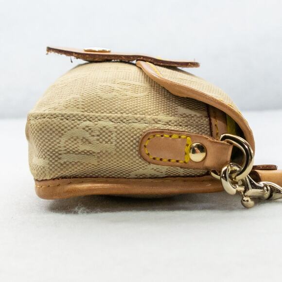 Womens Wristlet Vintage DOONEY & BOURKE Tan Signature Canvas Leather Made in USA - Picture 8 of 11